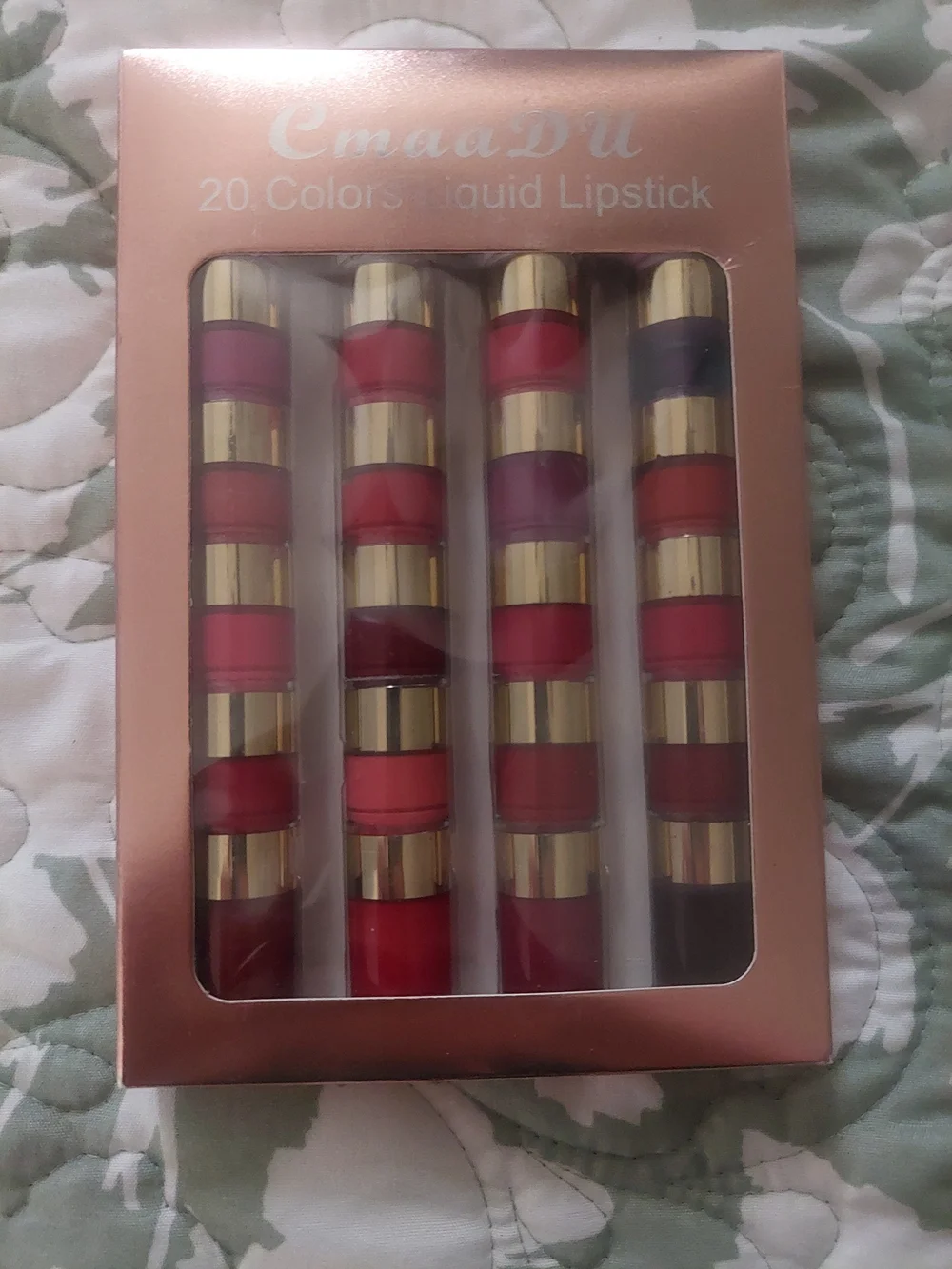 CmaaDU 20-Color Liquid Lipstick Set — Mixed Pink & Red Shades